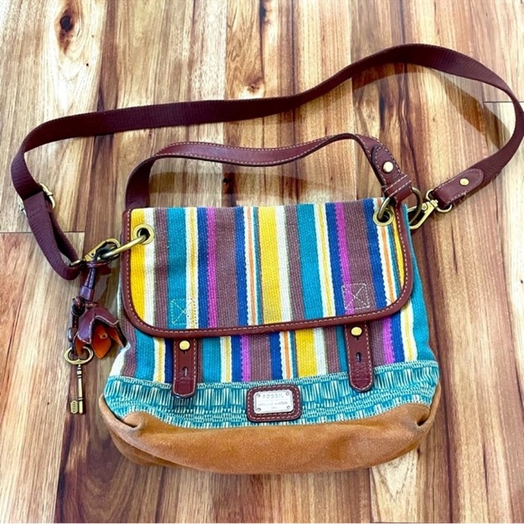Fossil Colorful Striped Women's Crossbody Bag - Picture 1 of 5